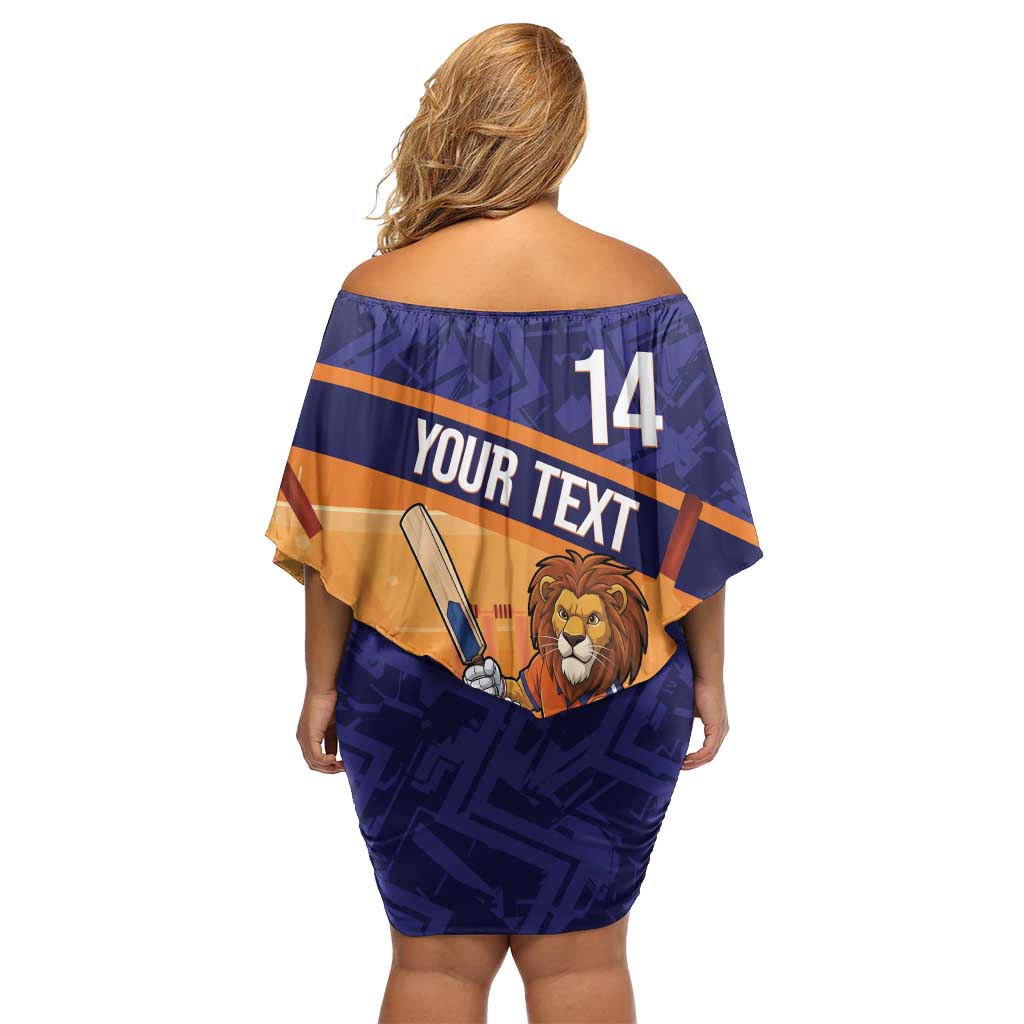 Custom Netherlands Cricket Family Matching Off Shoulder Short Dress and Hawaiian Shirt Go Flying Dutchmen Lion Mascot - Wonder Print Shop