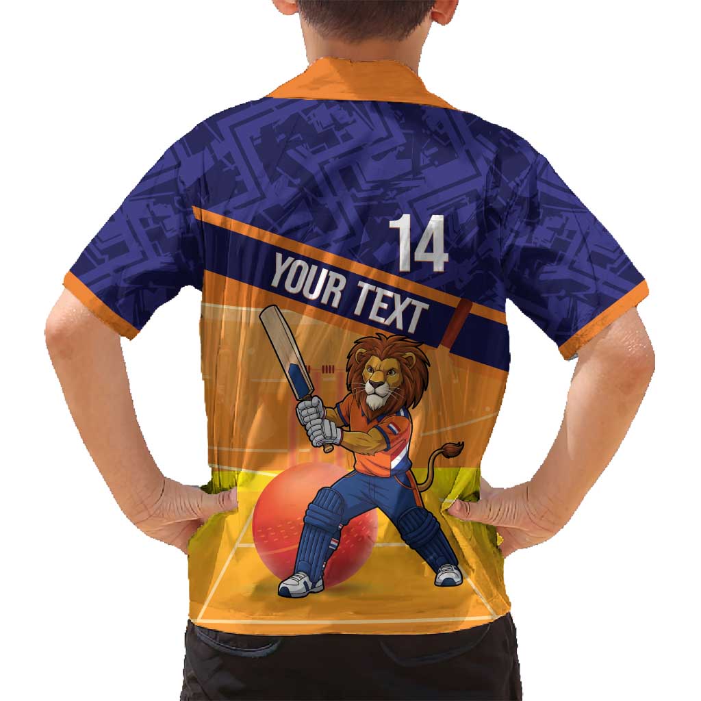 Custom Netherlands Cricket Family Matching Tank Maxi Dress and Hawaiian Shirt Go Flying Dutchmen Lion Mascot - Wonder Print Shop