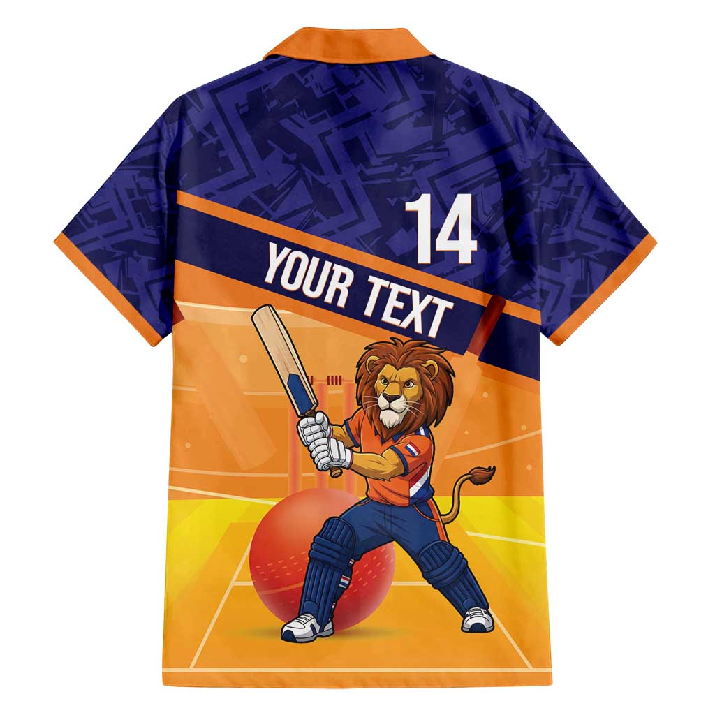Custom Netherlands Cricket Family Matching Tank Maxi Dress and Hawaiian Shirt Go Flying Dutchmen Lion Mascot - Wonder Print Shop