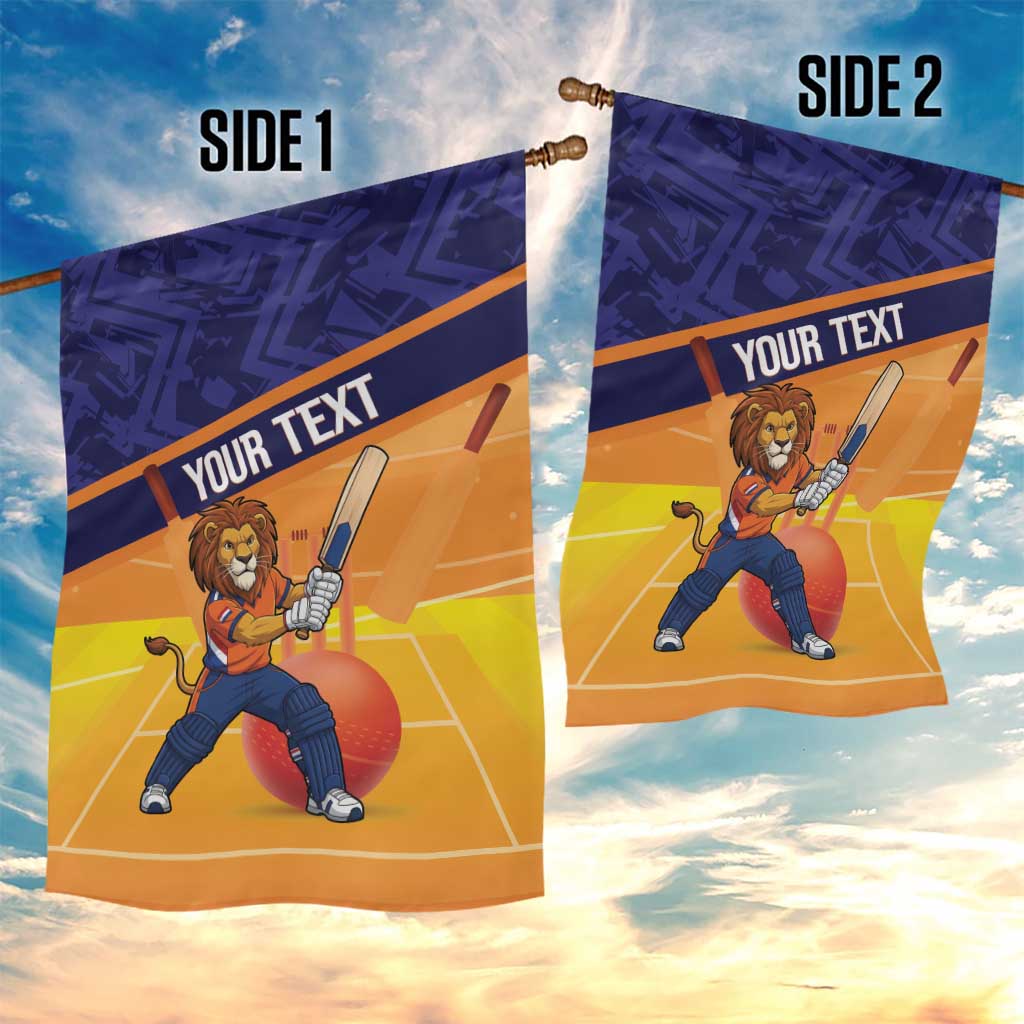 Custom Netherlands Cricket Garden Flag Go Flying Dutchmen Lion Mascot - Wonder Print Shop