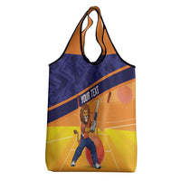 Custom Netherlands Cricket Grocery Bag Go Flying Dutchmen Lion Mascot - Wonder Print Shop