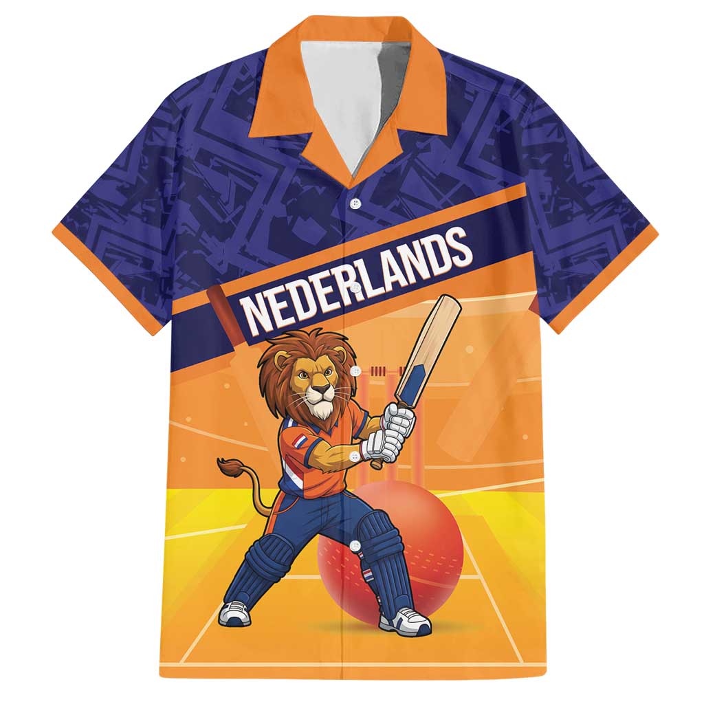 Custom Netherlands Cricket Hawaiian Shirt Go Flying Dutchmen Lion Mascot - Wonder Print Shop