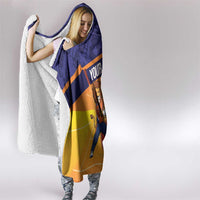 Custom Netherlands Cricket Hooded Blanket Go Flying Dutchmen Lion Mascot - Wonder Print Shop