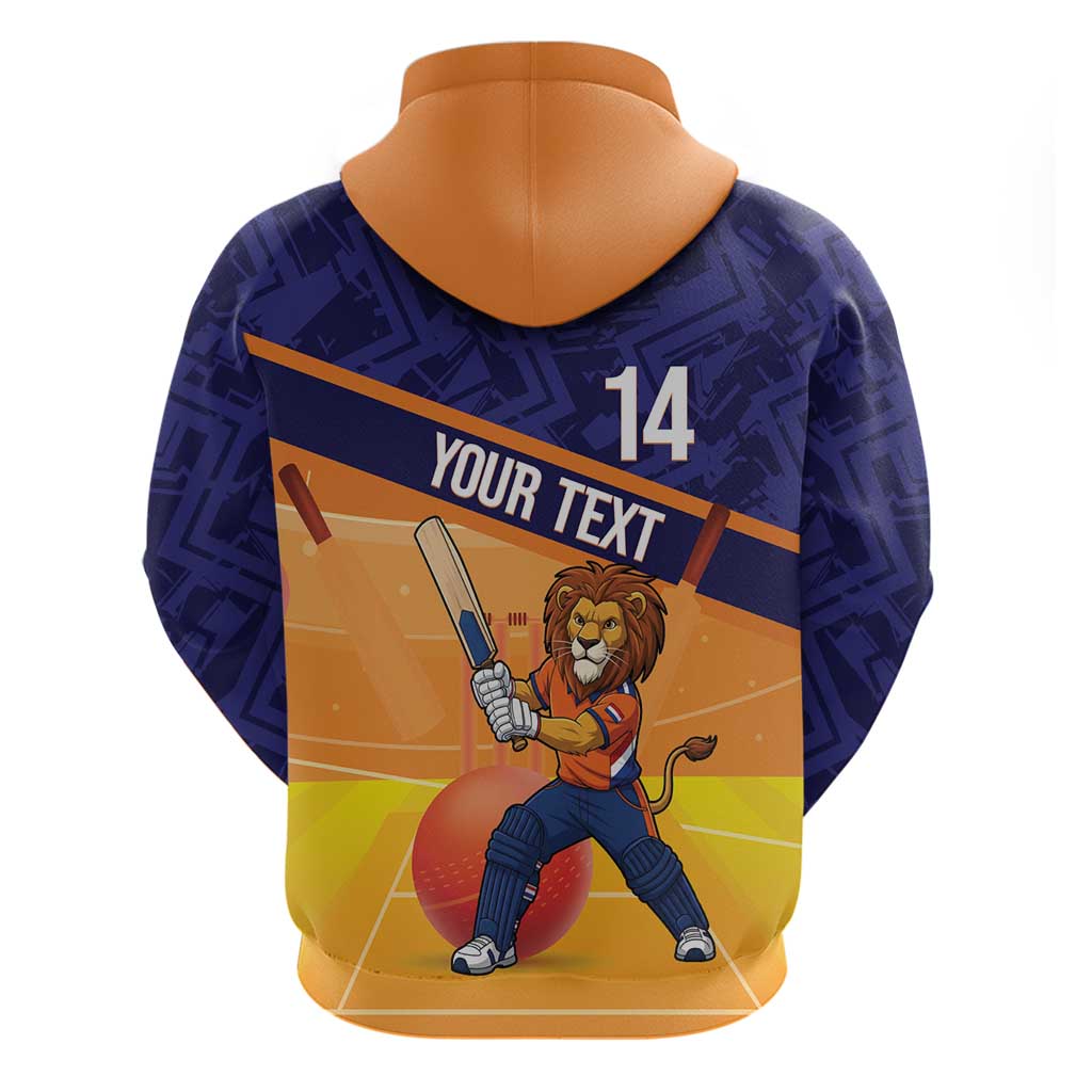 Custom Netherlands Cricket Hoodie Go Flying Dutchmen Lion Mascot - Wonder Print Shop