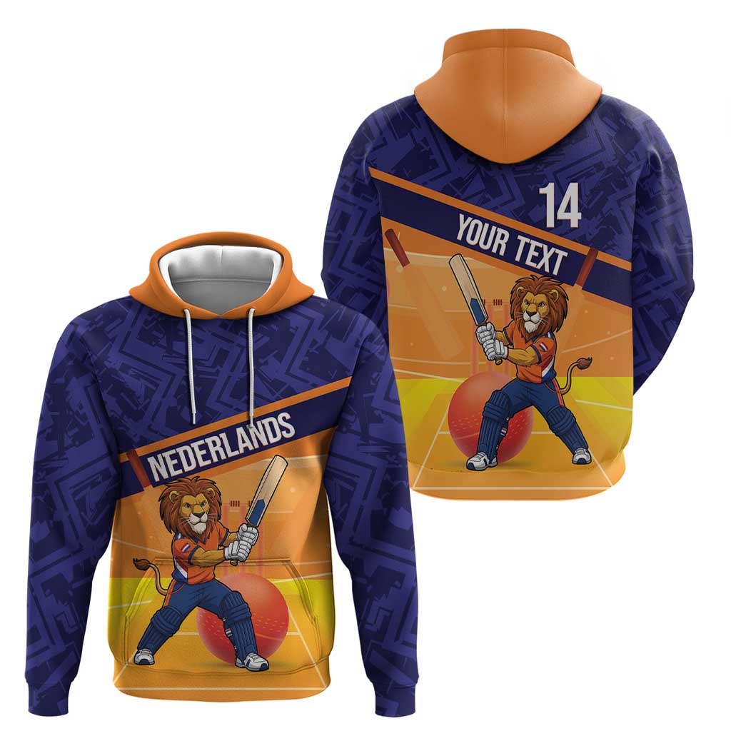 Custom Netherlands Cricket Hoodie Go Flying Dutchmen Lion Mascot - Wonder Print Shop
