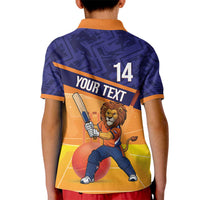 Custom Netherlands Cricket Kid Polo Shirt Go Flying Dutchmen Lion Mascot - Wonder Print Shop