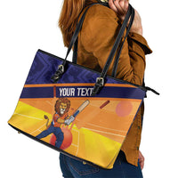 Custom Netherlands Cricket Leather Tote Bag Go Flying Dutchmen Lion Mascot - Wonder Print Shop