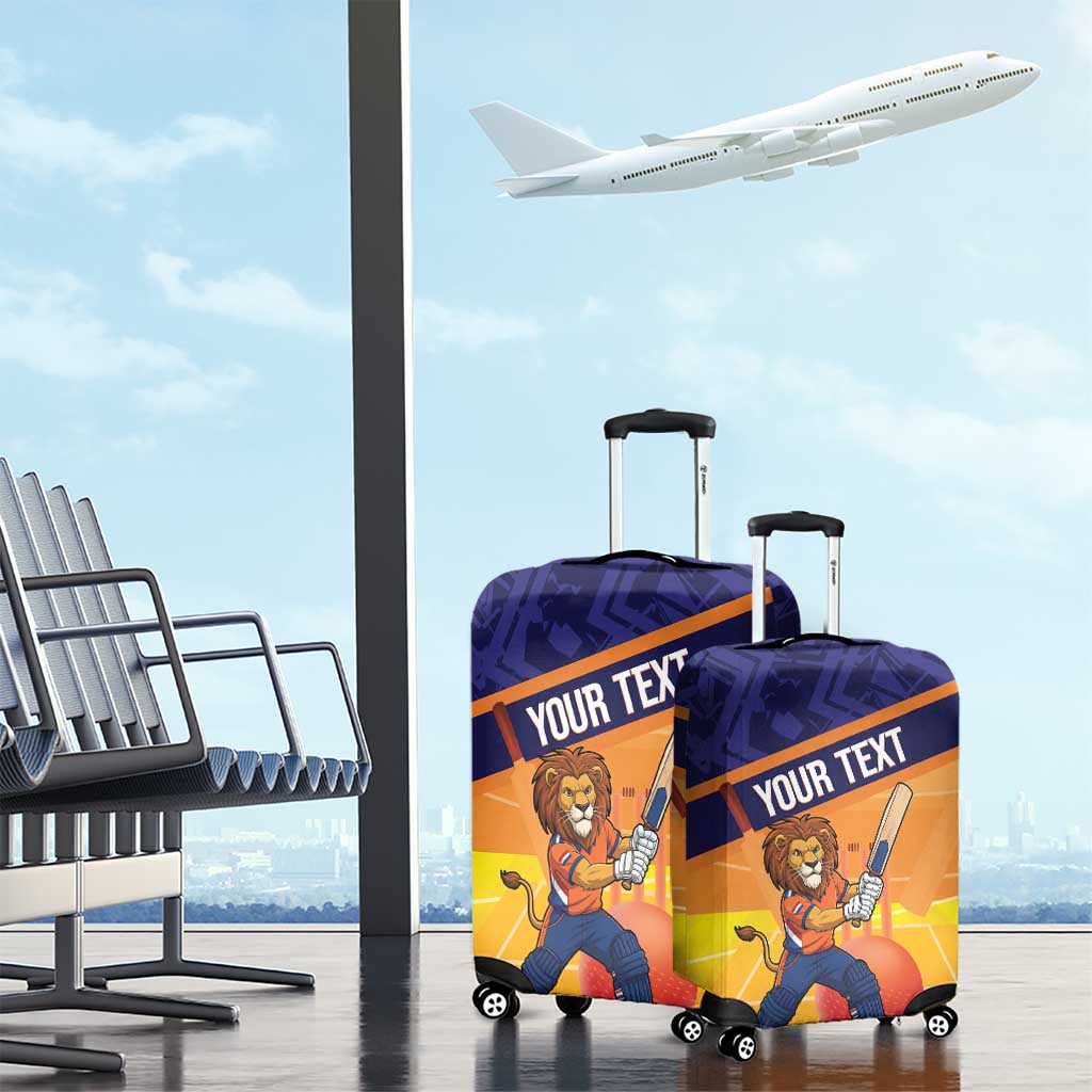 Custom Netherlands Cricket Luggage Cover Go Flying Dutchmen Lion Mascot - Wonder Print Shop