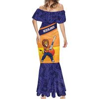 Custom Netherlands Cricket Mermaid Dress Go Flying Dutchmen Lion Mascot - Wonder Print Shop
