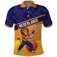 Custom Netherlands Cricket Polo Shirt Go Flying Dutchmen Lion Mascot - Wonder Print Shop