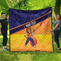 Custom Netherlands Cricket Quilt Go Flying Dutchmen Lion Mascot - Wonder Print Shop