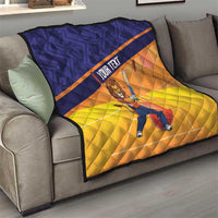 Custom Netherlands Cricket Quilt Go Flying Dutchmen Lion Mascot - Wonder Print Shop