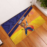 Custom Netherlands Cricket Rubber Doormat Go Flying Dutchmen Lion Mascot - Wonder Print Shop