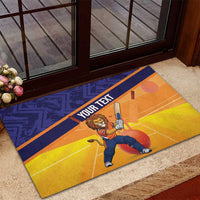 Custom Netherlands Cricket Rubber Doormat Go Flying Dutchmen Lion Mascot - Wonder Print Shop