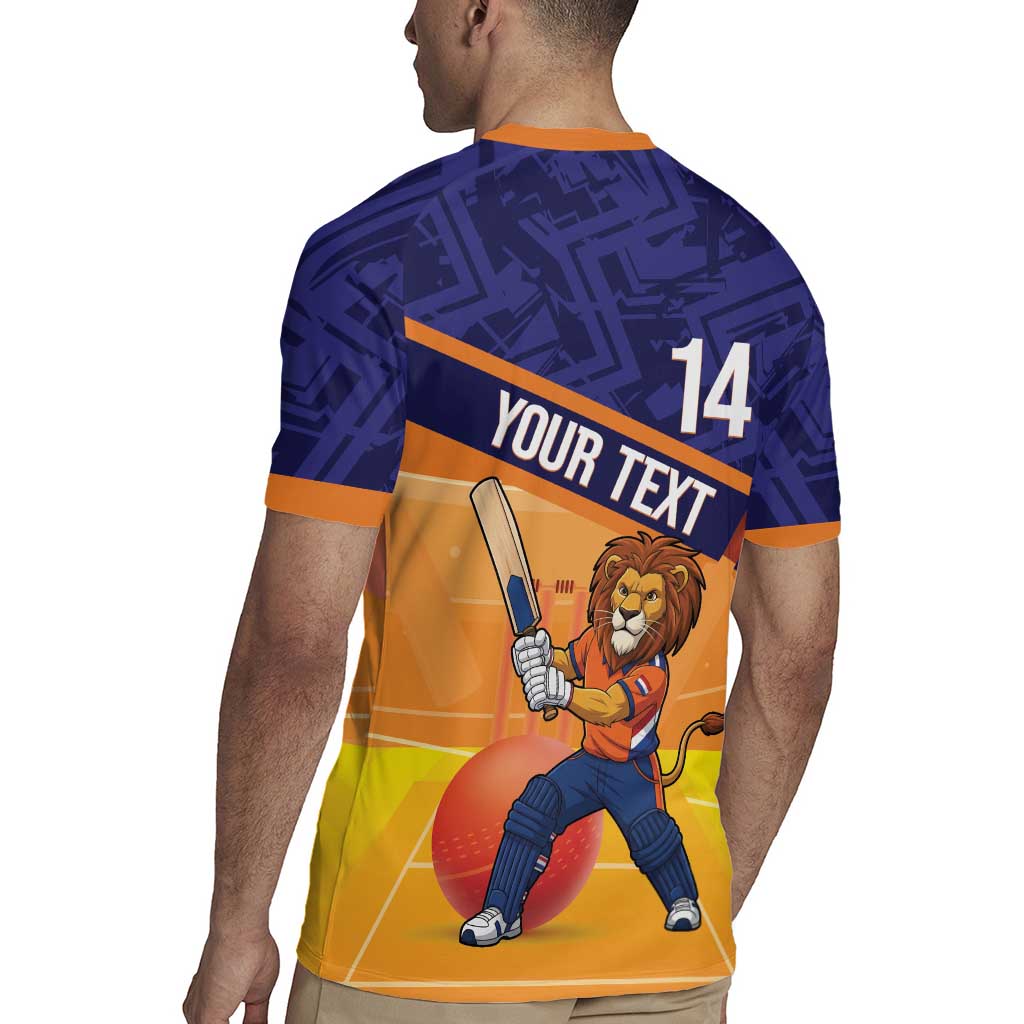 Custom Netherlands Cricket Rugby Jersey Go Flying Dutchmen Lion Mascot - Wonder Print Shop