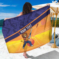 Custom Netherlands Cricket Sarong Go Flying Dutchmen Lion Mascot - Wonder Print Shop