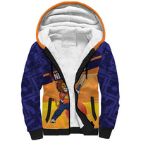 Custom Netherlands Cricket Sherpa Hoodie Go Flying Dutchmen Lion Mascot - Wonder Print Shop