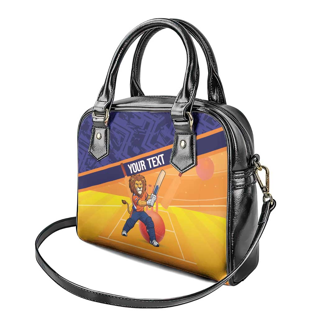 Custom Netherlands Cricket Shoulder Handbag Go Flying Dutchmen Lion Mascot - Wonder Print Shop