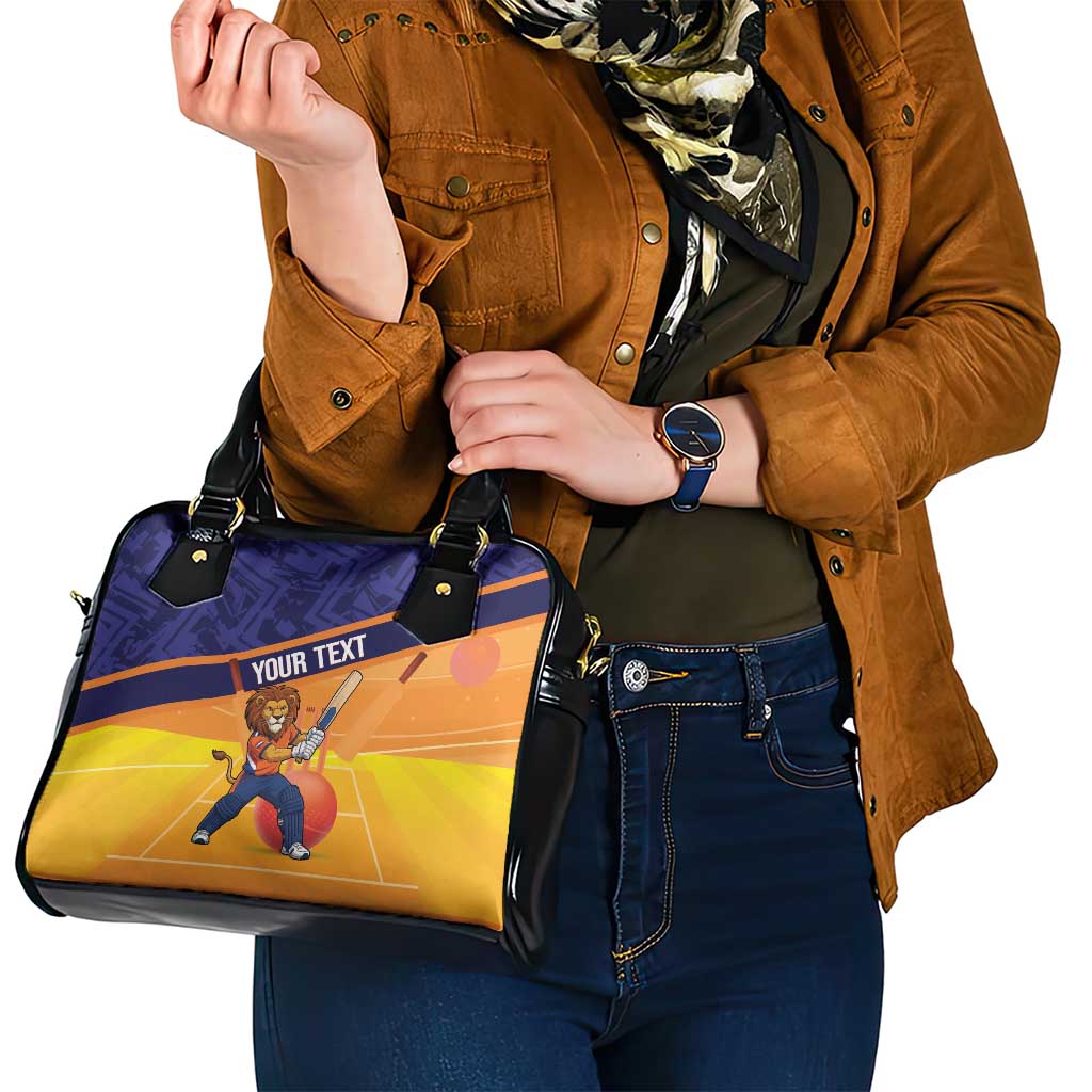 Custom Netherlands Cricket Shoulder Handbag Go Flying Dutchmen Lion Mascot - Wonder Print Shop