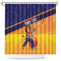 Custom Netherlands Cricket Shower Curtain Go Flying Dutchmen Lion Mascot - Wonder Print Shop