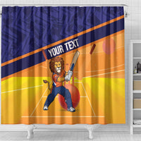 Custom Netherlands Cricket Shower Curtain Go Flying Dutchmen Lion Mascot - Wonder Print Shop