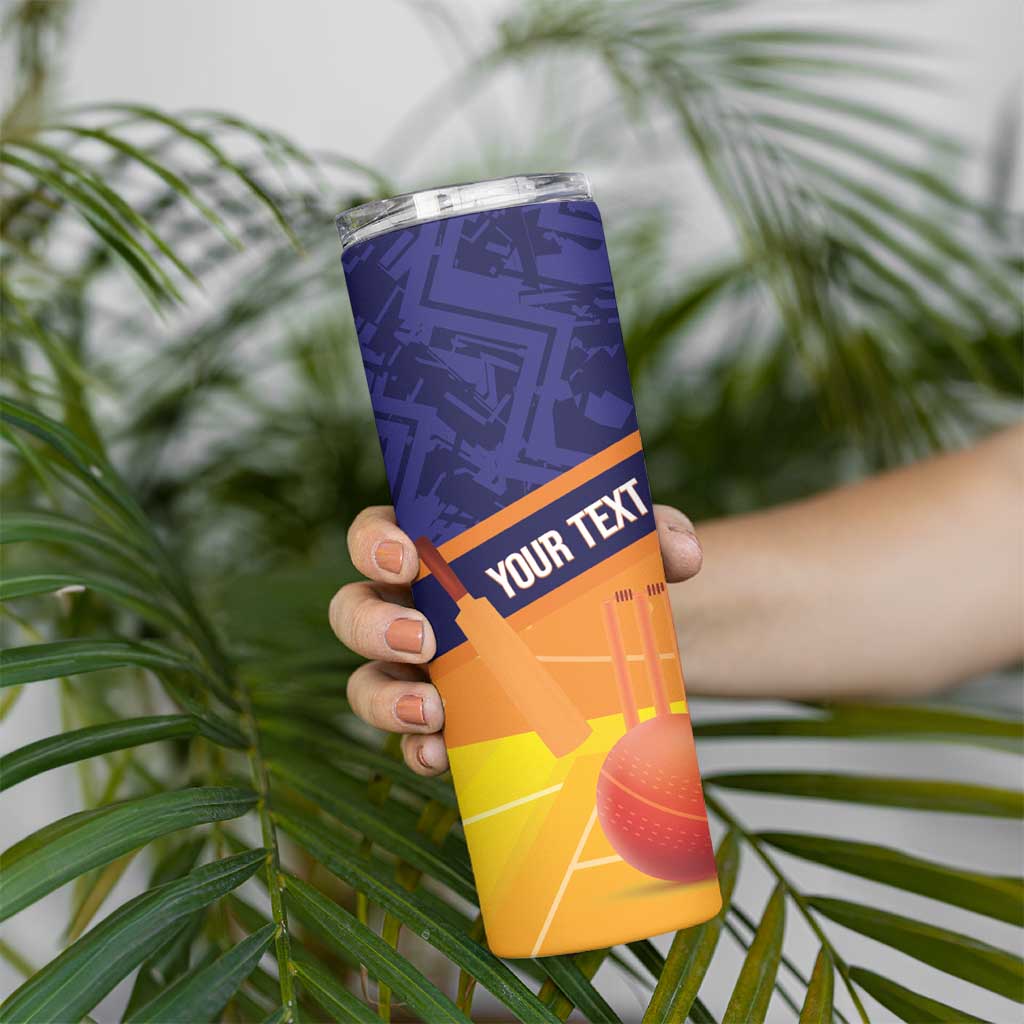 Custom Netherlands Cricket Skinny Tumbler Go Flying Dutchmen Lion Mascot - Wonder Print Shop