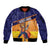 Custom Netherlands Cricket Sleeve Zip Bomber Jacket Go Flying Dutchmen Lion Mascot - Wonder Print Shop