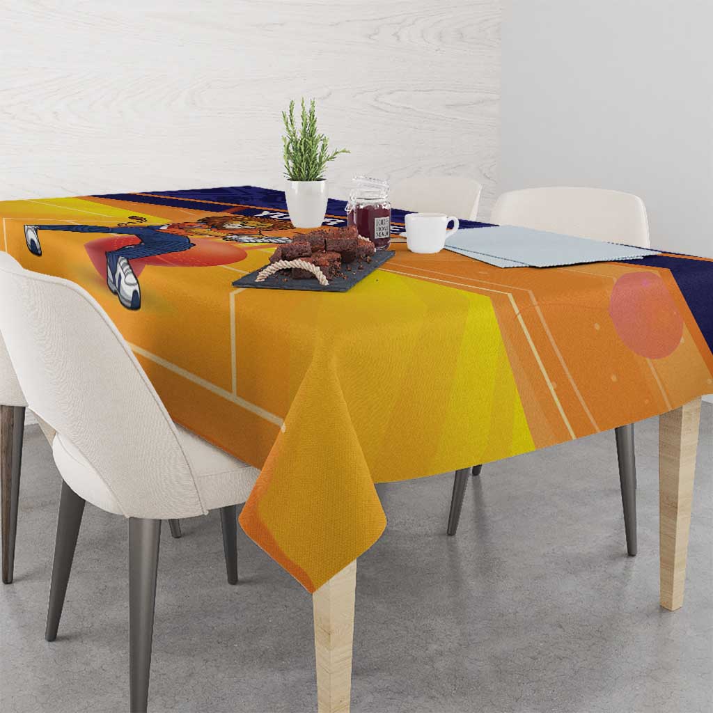 Custom Netherlands Cricket Tablecloth Go Flying Dutchmen Lion Mascot - Wonder Print Shop