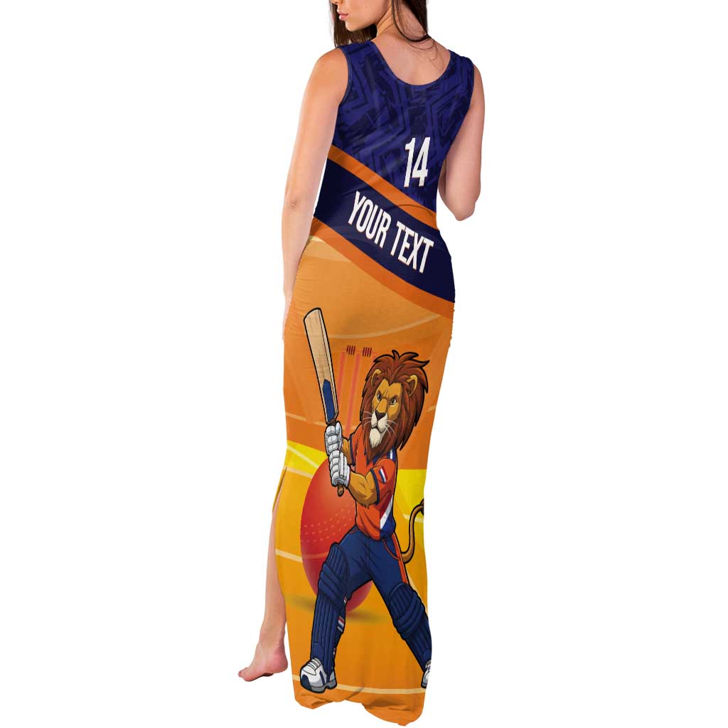 Custom Netherlands Cricket Tank Maxi Dress Go Flying Dutchmen Lion Mascot - Wonder Print Shop