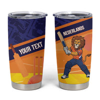 Custom Netherlands Cricket Tumbler Cup Go Flying Dutchmen Lion Mascot - Wonder Print Shop