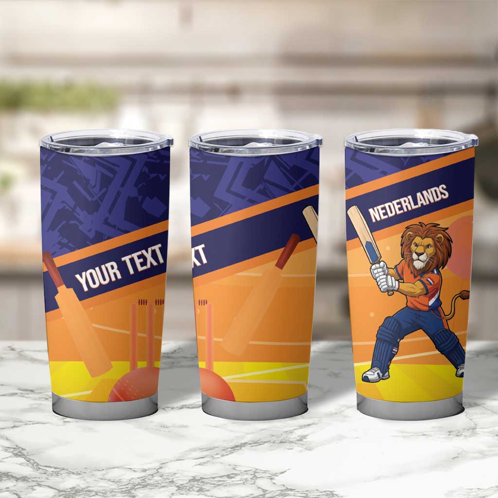 Custom Netherlands Cricket Tumbler Cup Go Flying Dutchmen Lion Mascot - Wonder Print Shop