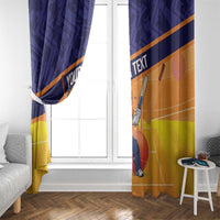 Custom Netherlands Cricket Window Curtain Go Flying Dutchmen Lion Mascot - Wonder Print Shop