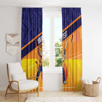 Custom Netherlands Cricket Window Curtain Go Flying Dutchmen Lion Mascot - Wonder Print Shop