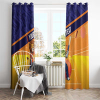 Custom Netherlands Cricket Window Curtain Go Flying Dutchmen Lion Mascot - Wonder Print Shop