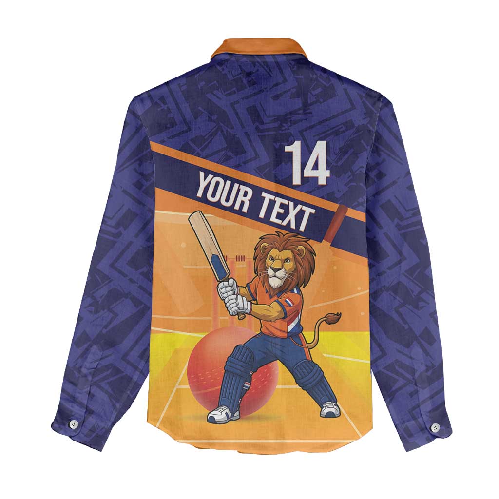 Custom Netherlands Cricket Women Casual Shirt Go Flying Dutchmen Lion Mascot - Wonder Print Shop