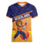 Custom Netherlands Cricket Women V-Neck T-Shirt Go Flying Dutchmen Lion Mascot - Wonder Print Shop