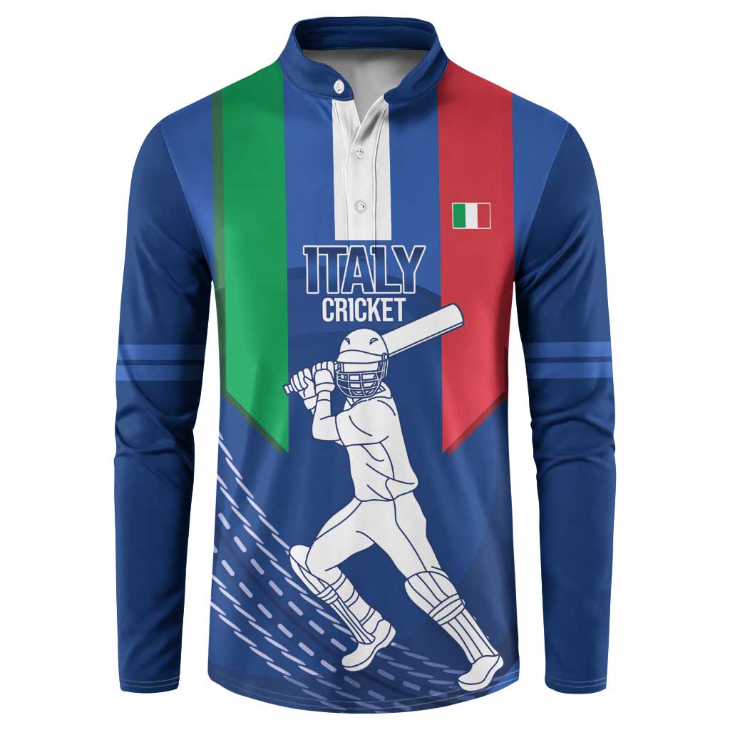 Custom Italy Cricket Button Sweatshirt Go Gli Azzurri - Wonder Print Shop