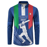 Custom Italy Cricket Button Sweatshirt Go Gli Azzurri - Wonder Print Shop