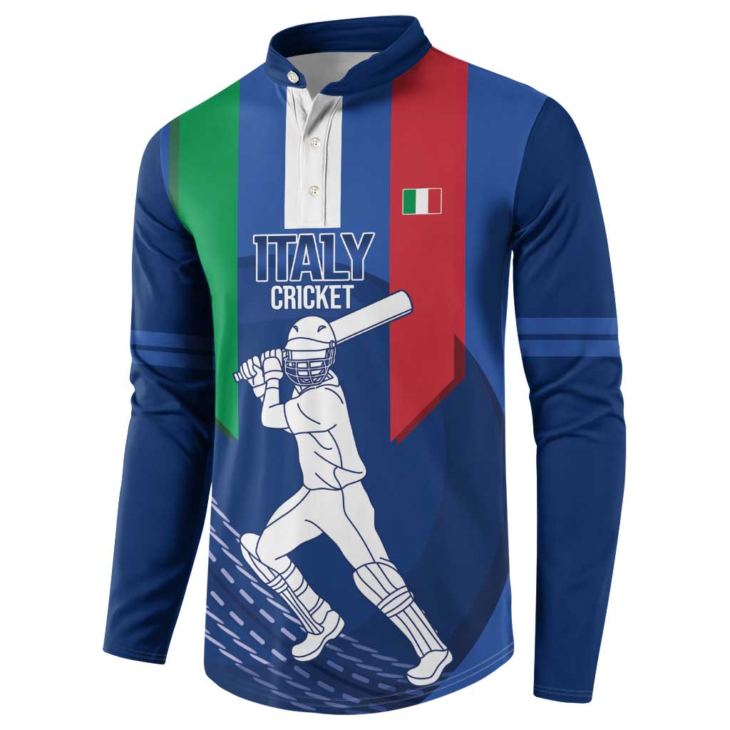 Custom Italy Cricket Button Sweatshirt Go Gli Azzurri - Wonder Print Shop