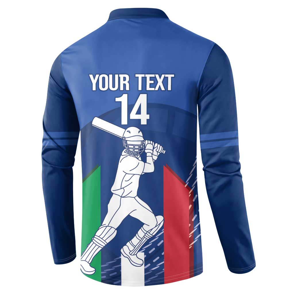 Custom Italy Cricket Button Sweatshirt Go Gli Azzurri - Wonder Print Shop