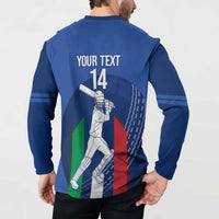 Custom Italy Cricket Button Sweatshirt Go Gli Azzurri - Wonder Print Shop