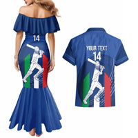 Custom Italy Cricket Couples Matching Mermaid Dress and Hawaiian Shirt Go Gli Azzurri - Wonder Print Shop