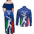 Custom Italy Cricket Couples Matching Off Shoulder Maxi Dress and Long Sleeve Button Shirt Go Gli Azzurri - Wonder Print Shop