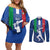 Custom Italy Cricket Couples Matching Off Shoulder Short Dress and Long Sleeve Button Shirt Go Gli Azzurri - Wonder Print Shop