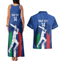 Custom Italy Cricket Couples Matching Tank Maxi Dress and Hawaiian Shirt Go Gli Azzurri - Wonder Print Shop