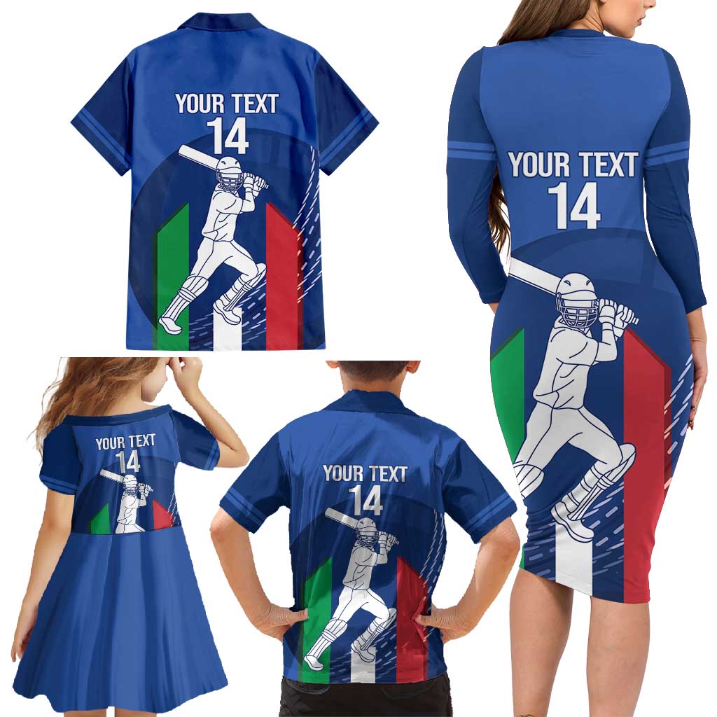 Custom Italy Cricket Family Matching Long Sleeve Bodycon Dress and Hawaiian Shirt Go Gli Azzurri - Wonder Print Shop