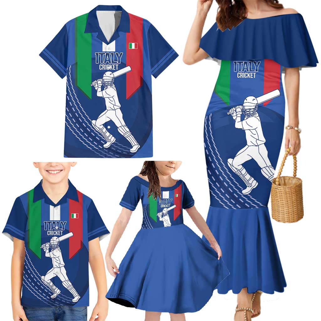 Custom Italy Cricket Family Matching Mermaid Dress and Hawaiian Shirt Go Gli Azzurri - Wonder Print Shop