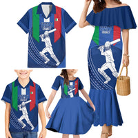 Custom Italy Cricket Family Matching Mermaid Dress and Hawaiian Shirt Go Gli Azzurri - Wonder Print Shop