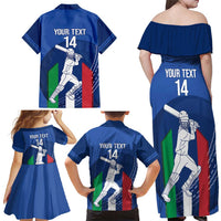 Custom Italy Cricket Family Matching Off Shoulder Maxi Dress and Hawaiian Shirt Go Gli Azzurri - Wonder Print Shop