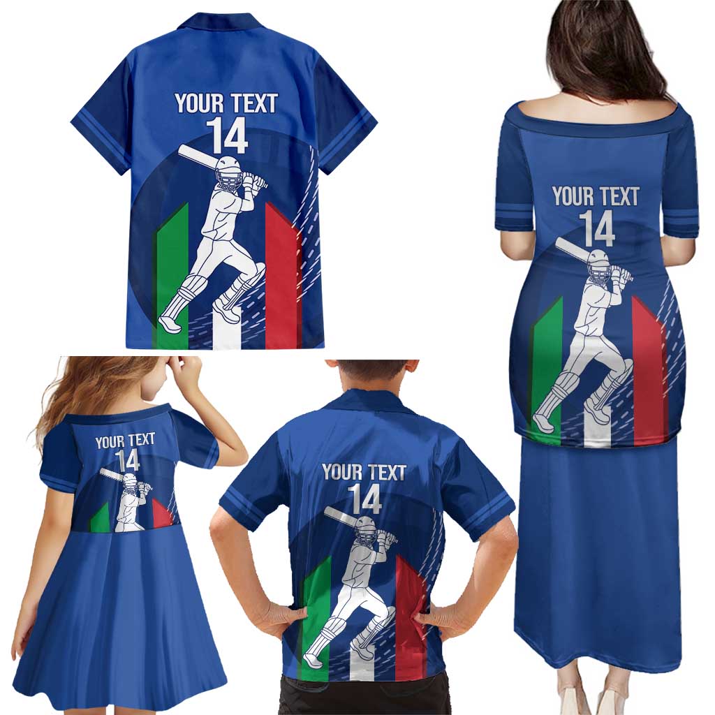 Custom Italy Cricket Family Matching Puletasi and Hawaiian Shirt Go Gli Azzurri - Wonder Print Shop